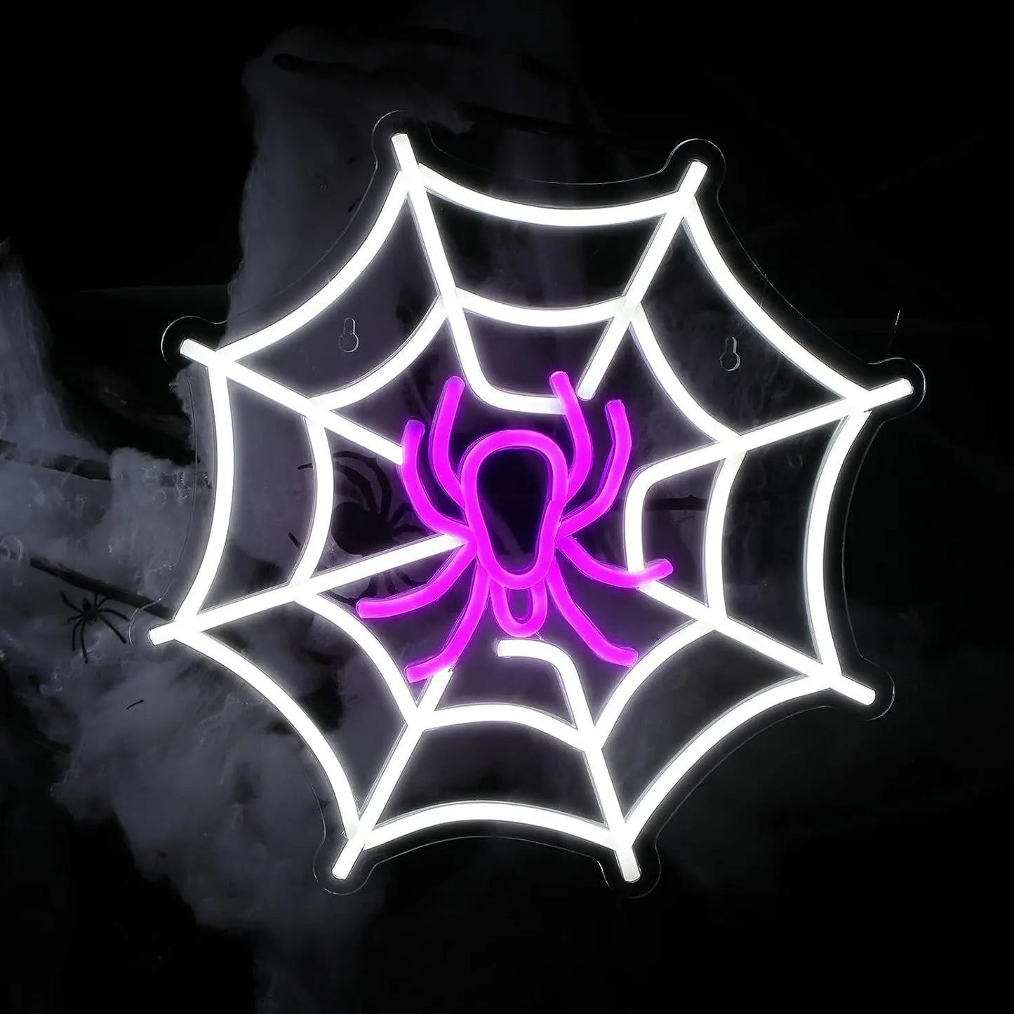 Spider Web Neon Sign Lighted Wall Art Decoration 