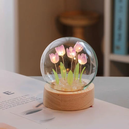 Tulip Night Light Cute Floral Lamp 