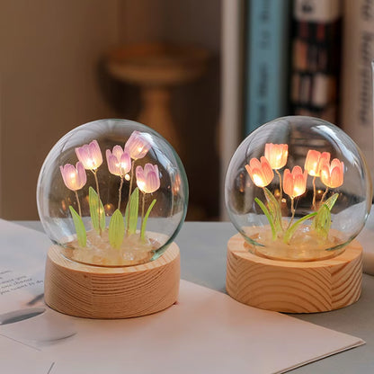 Tulip Night Light Cute Floral Lamp 