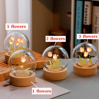 Tulip Night Light Cute Floral Lamp 