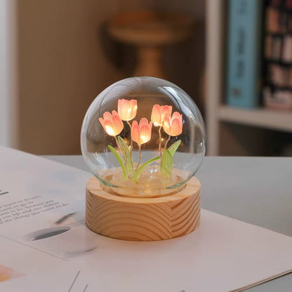 Tulip Night Light Cute Floral Lamp 
